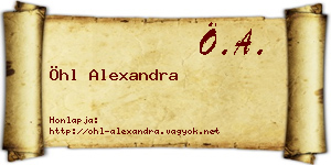 Öhl Alexandra névjegykártya