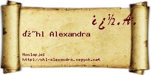 Öhl Alexandra névjegykártya